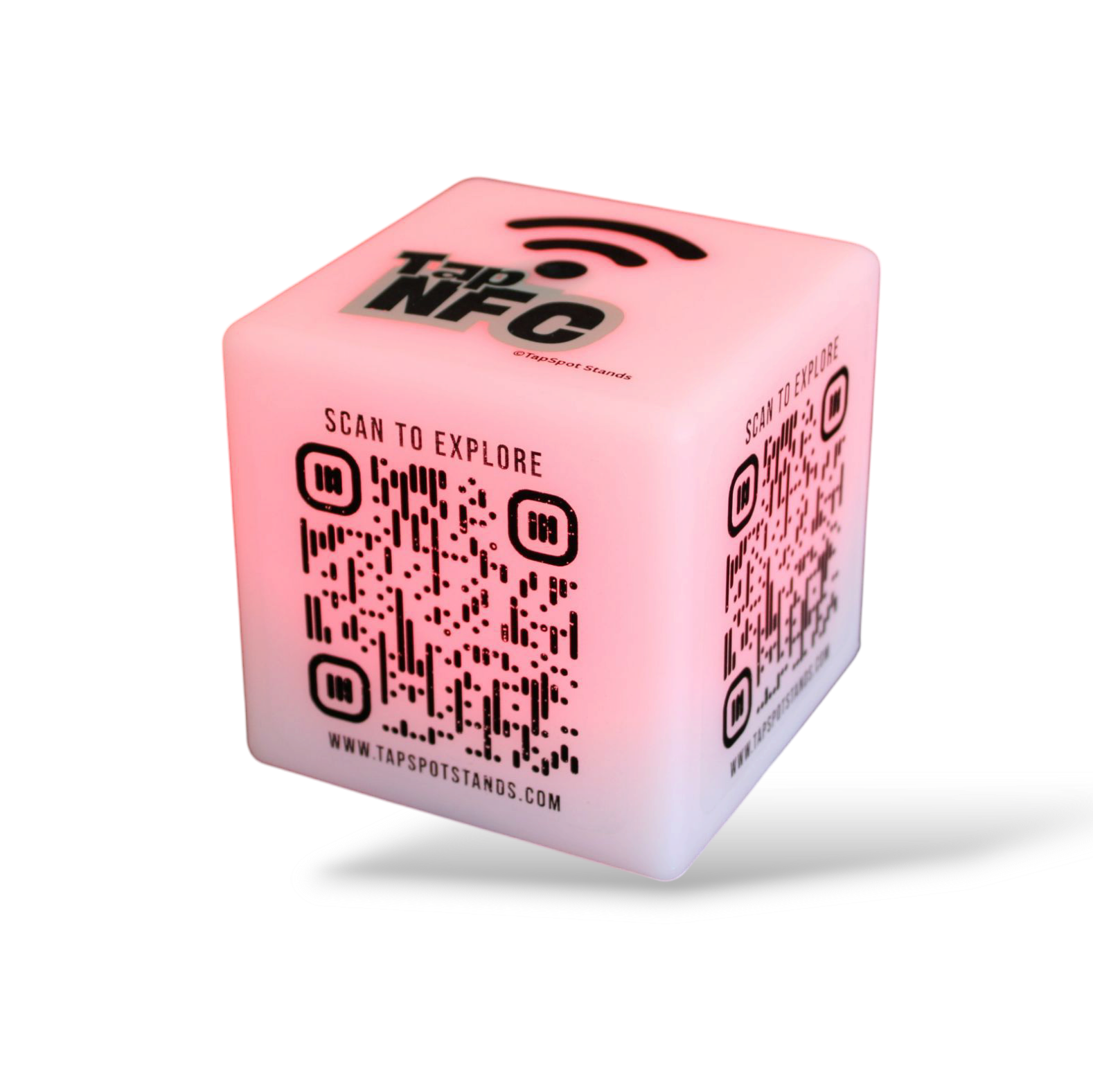 TapSpot Edge – NFC & QR Smart LED Cube with Remote Control