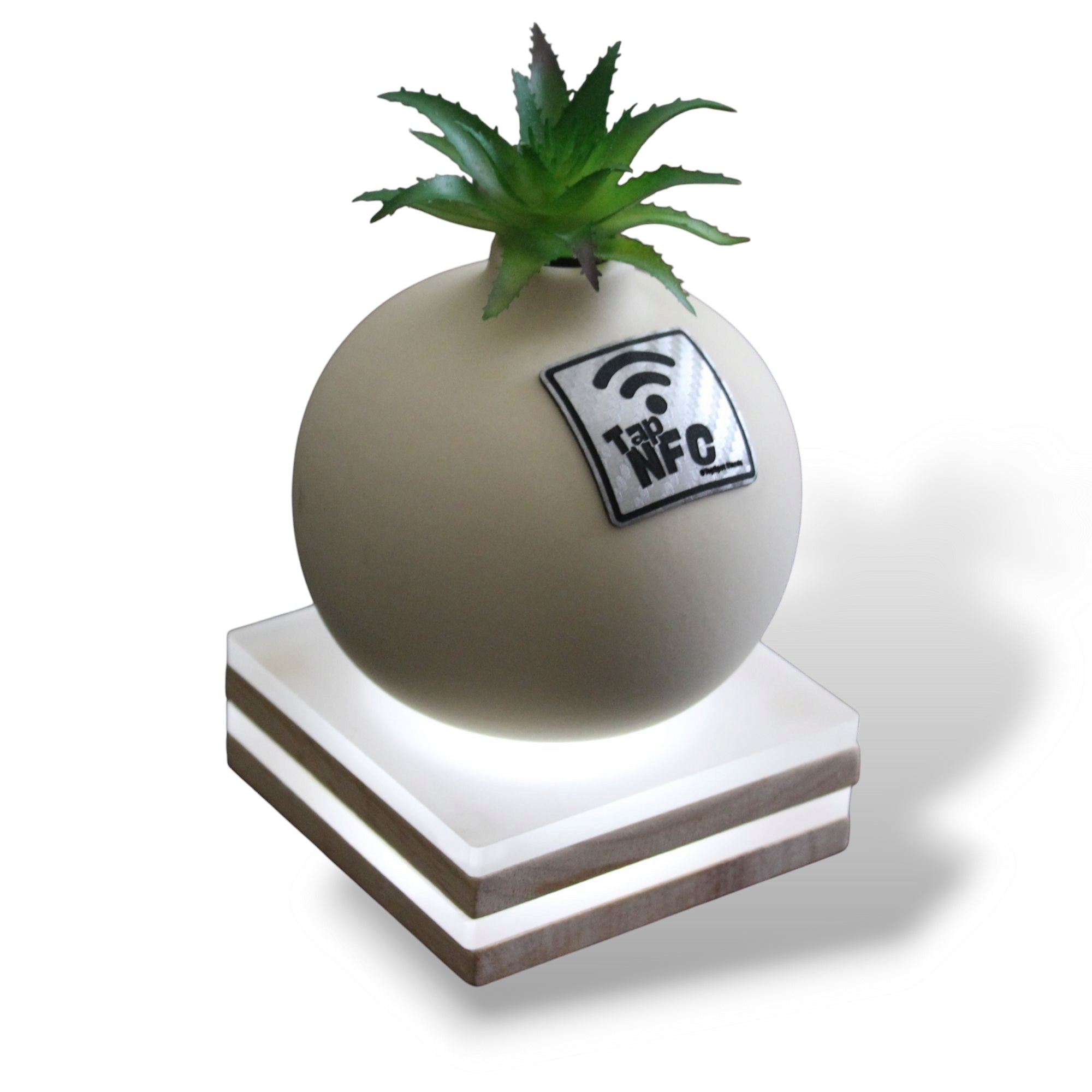 TapSpot Pod – NFC Smart Vase Stand with Glowing Base
