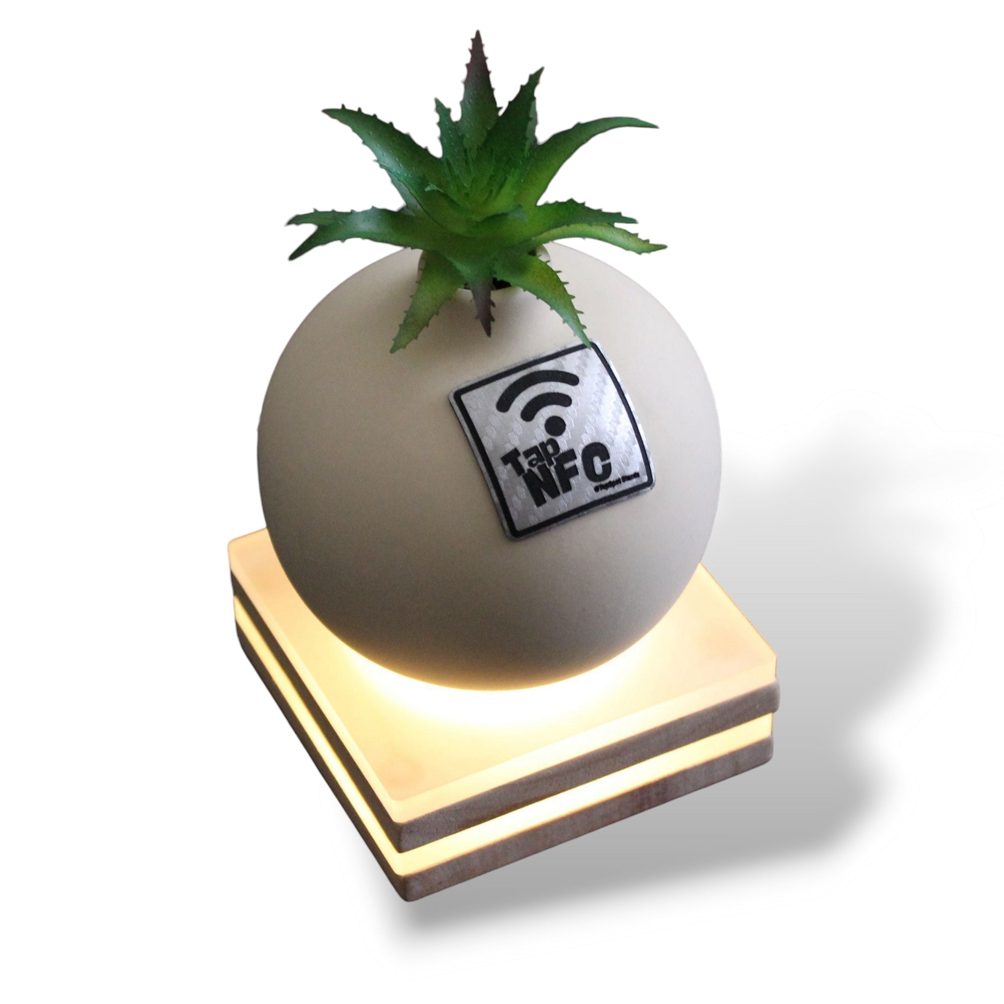TapSpot Pod – NFC Smart Vase Stand with Glowing Base
