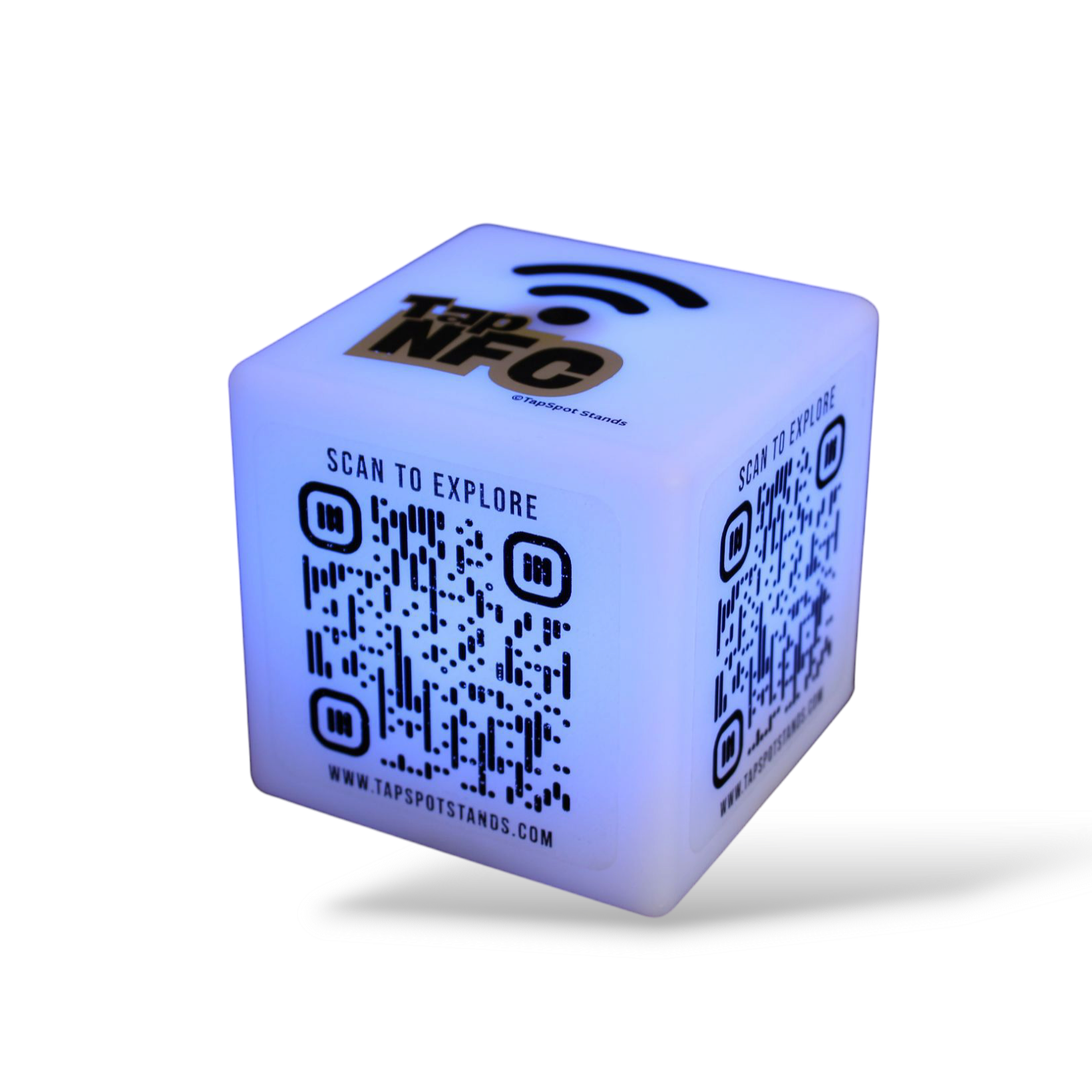 TapSpot Edge – NFC & QR Smart LED Cube with Remote Control