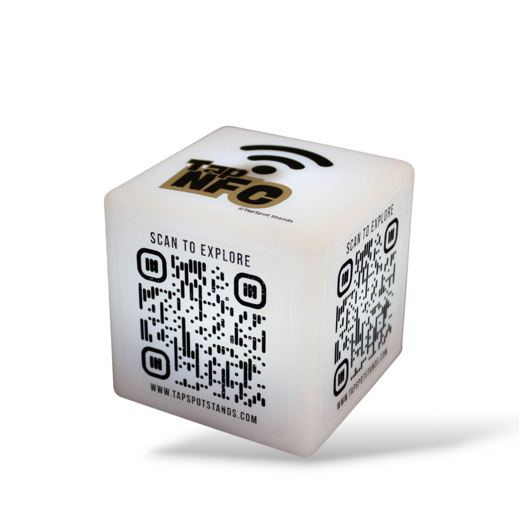 TapSpot Edge – NFC & QR Smart LED Cube with Remote Control