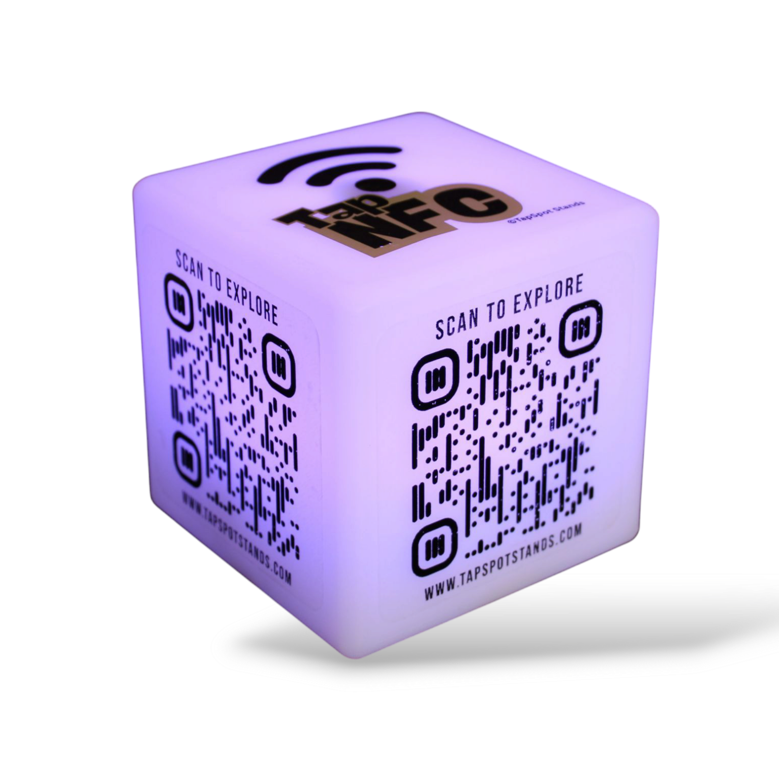 TapSpot Edge – NFC & QR Smart LED Cube with Remote Control